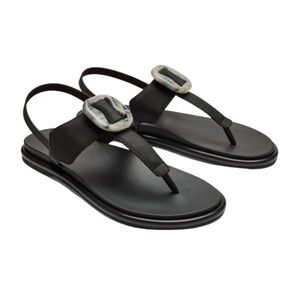 OluKai Black Sandals with Marble Buckle